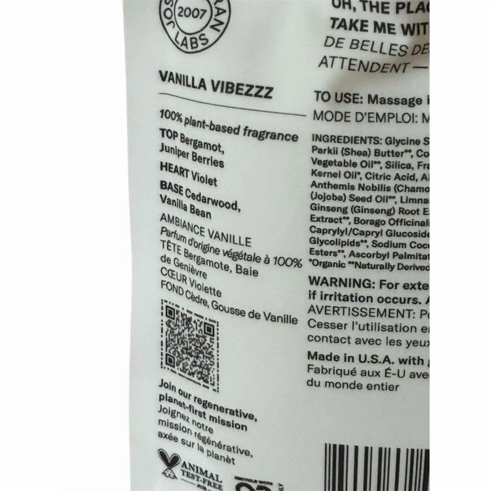Josie Maran Vanilla Vibezzz Body Scrub Travel Size 2 oz